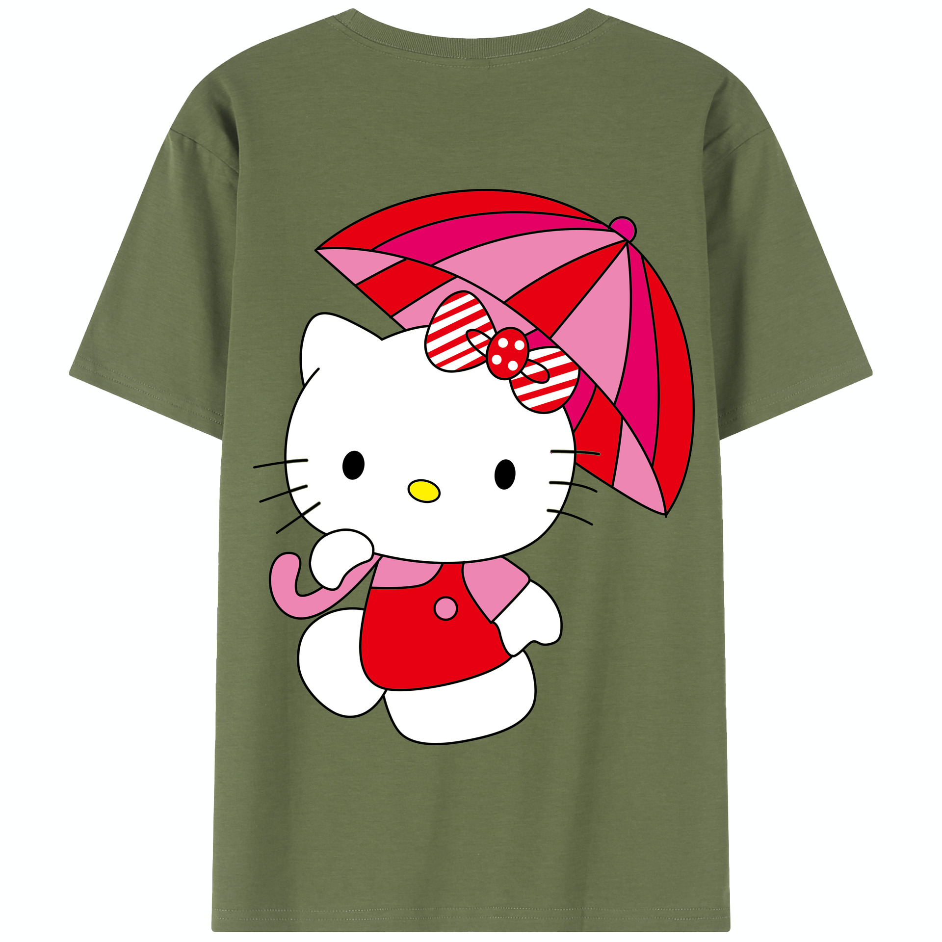（画像用） Hello Kitty ハローキティ 綿100％半袖Tシャツ（背面プリント）